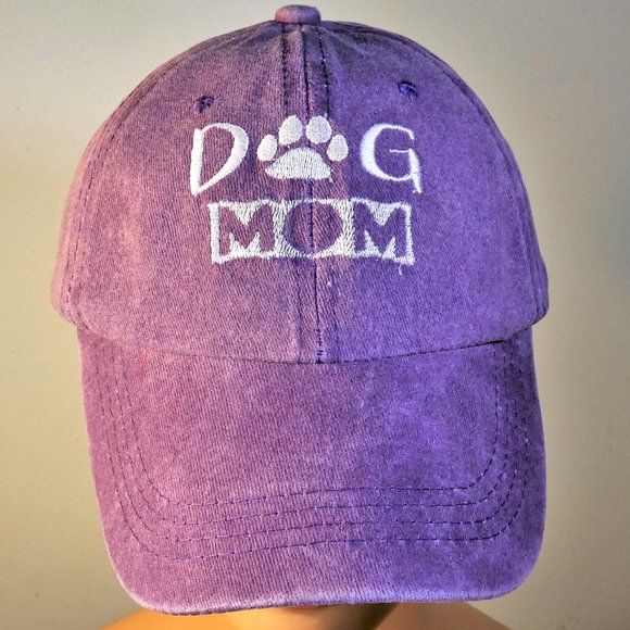 Accessories - "Dog Mom" cap - washed purple, adjustable